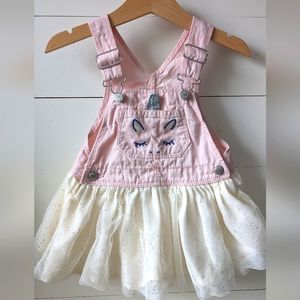 Pink Denim Tulle Unicorn Jumper Dress